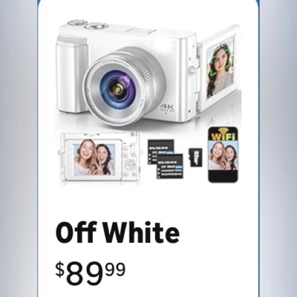 4K Ultra HD Digital Camera White NEW